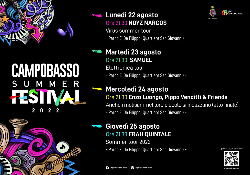 Nel programma del Campobasso Summer Festival 2022 tanta musica e il recital teatrale “Anche i molisani nel loro piccolo si incazzano. Atto&nbsp;finale”