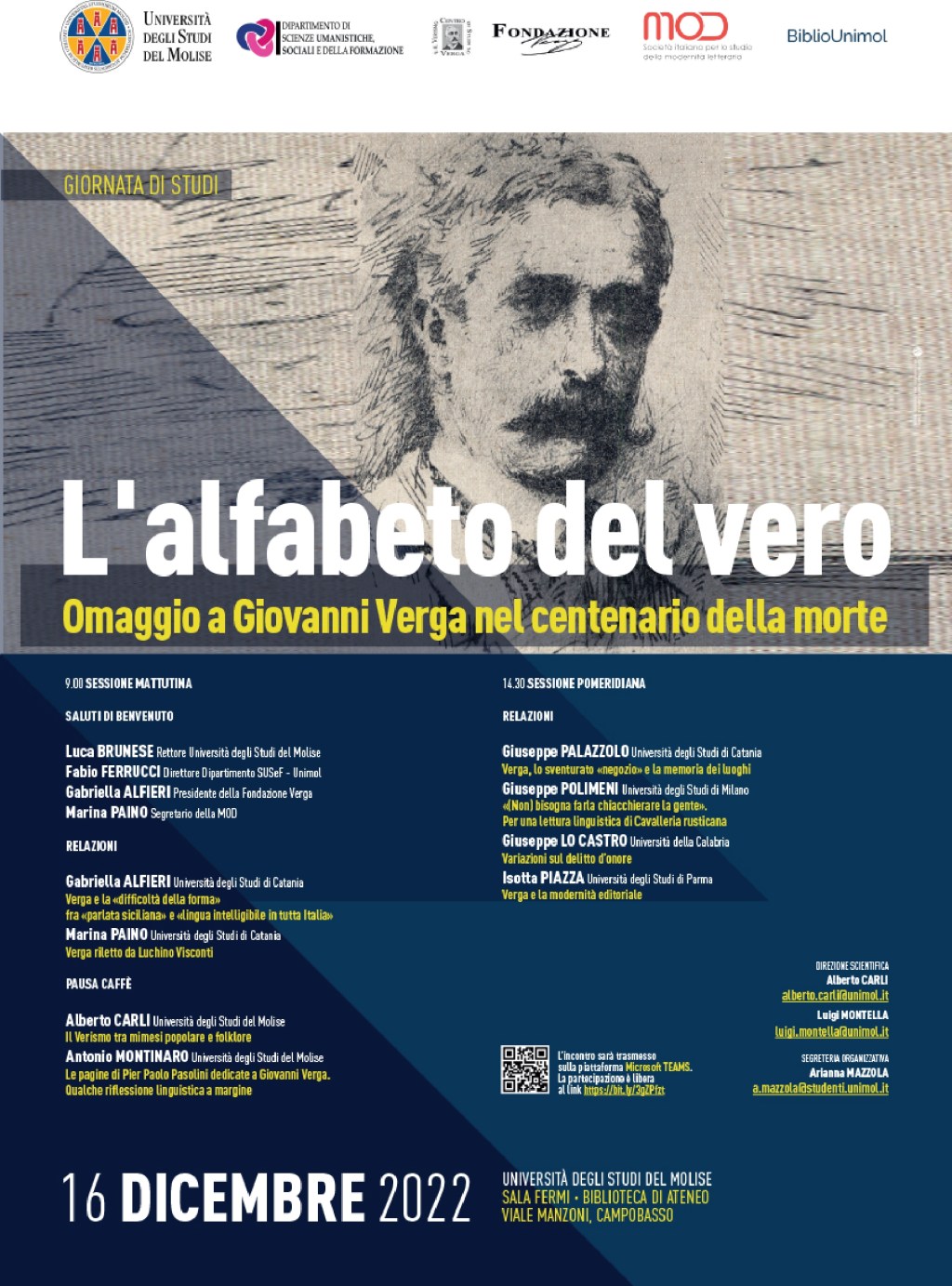 All’Unimol omaggio a Giovanni Verga nel centenario della&nbsp;morte